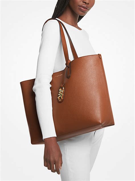 michael michael kors pebble leather large shoulder bag|Michael Kors eliza tote.